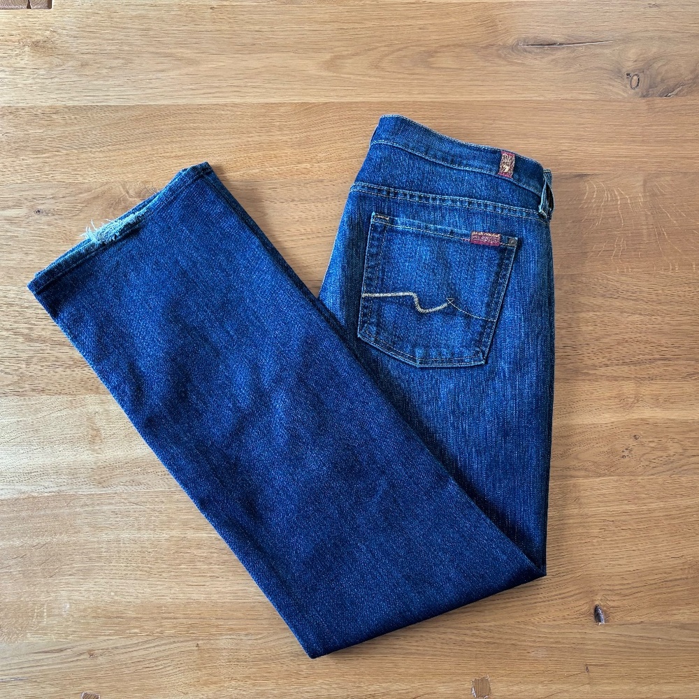 7 For All Mankind Bootcut Women's Denim Jeans in Dark Wash Size 31